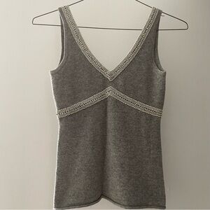 J. Crew gray cashmere beaded tank top